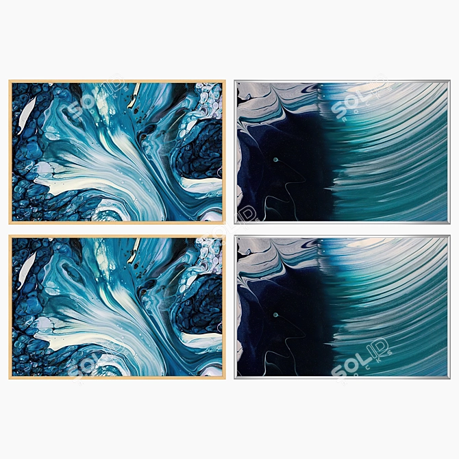 Wall Art Set with Frames 3D model image 3