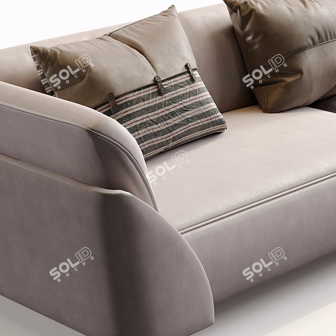  Genuine Leather Flared Arm Sofa 3D model image 4