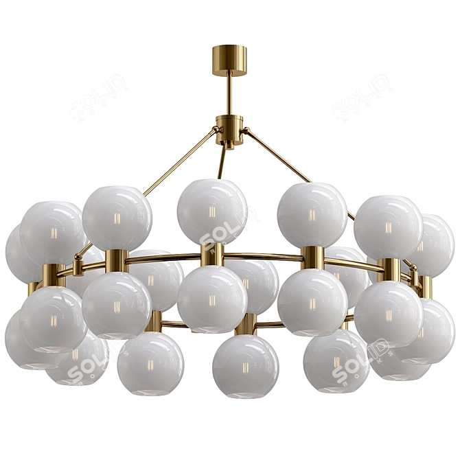 Majestic Murano Glass Globe Chandelier 3D model image 1