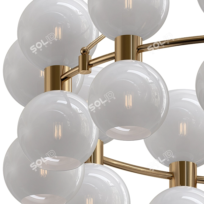 Majestic Murano Glass Globe Chandelier 3D model image 2