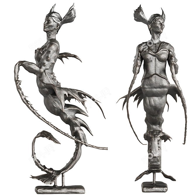 Decorative Hybrid Human Sculptures Set 3D model image 2