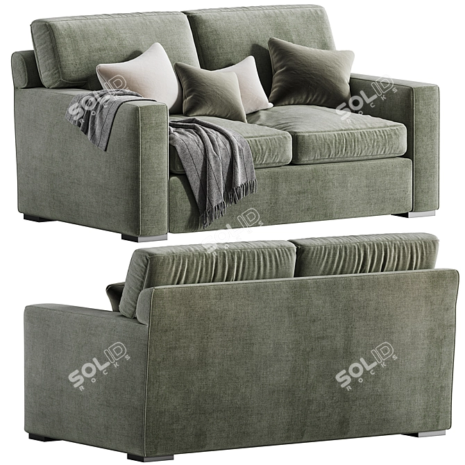 Modern Axis Loveseat - Premium Quality 3D model image 4