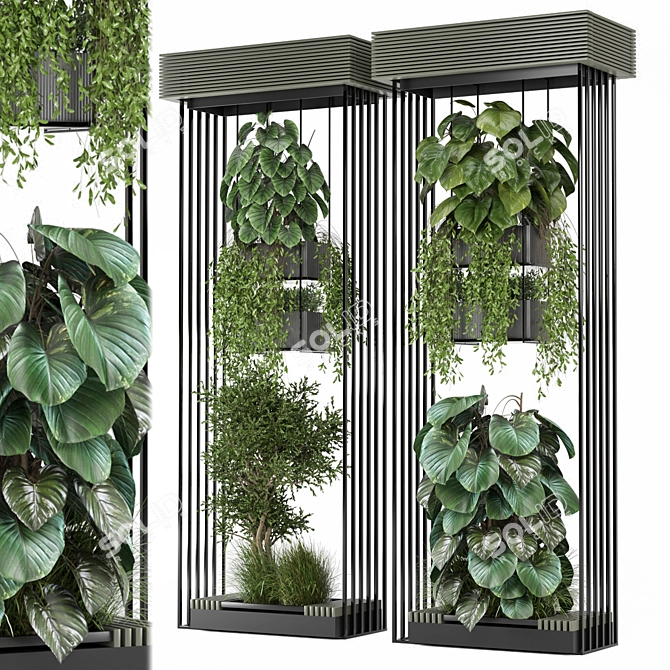  Metal Box Hanging Plants Set 3D model image 1