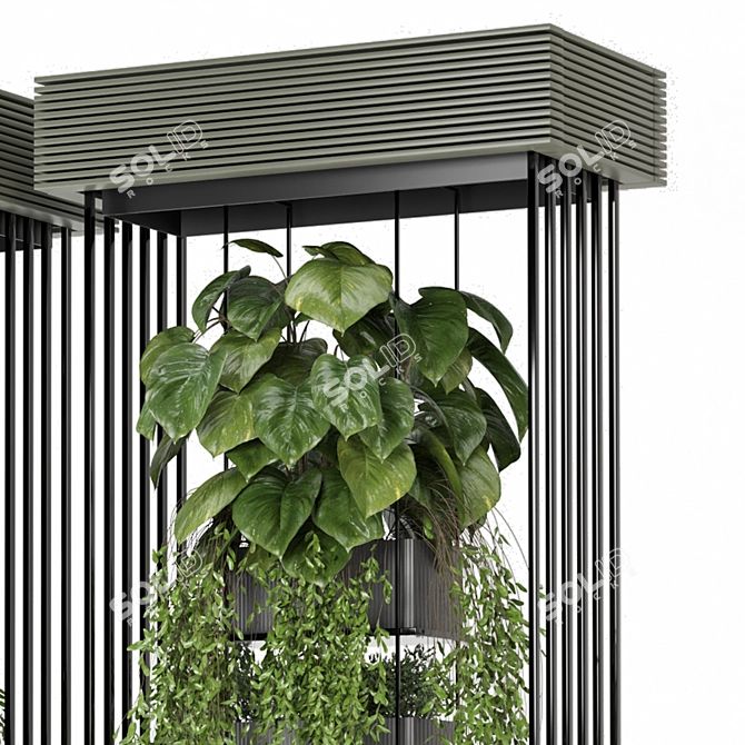  Metal Box Hanging Plants Set 3D model image 2