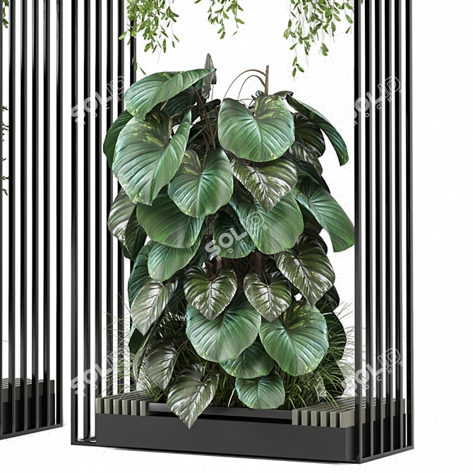  Metal Box Hanging Plants Set 3D model image 4