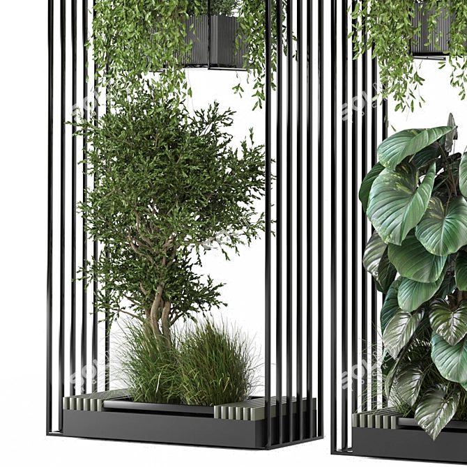  Metal Box Hanging Plants Set 3D model image 5