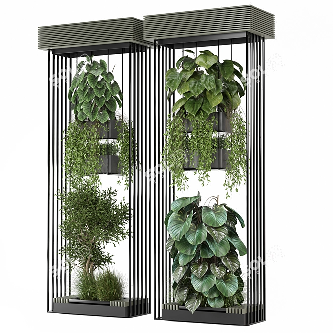  Metal Box Hanging Plants Set 3D model image 6