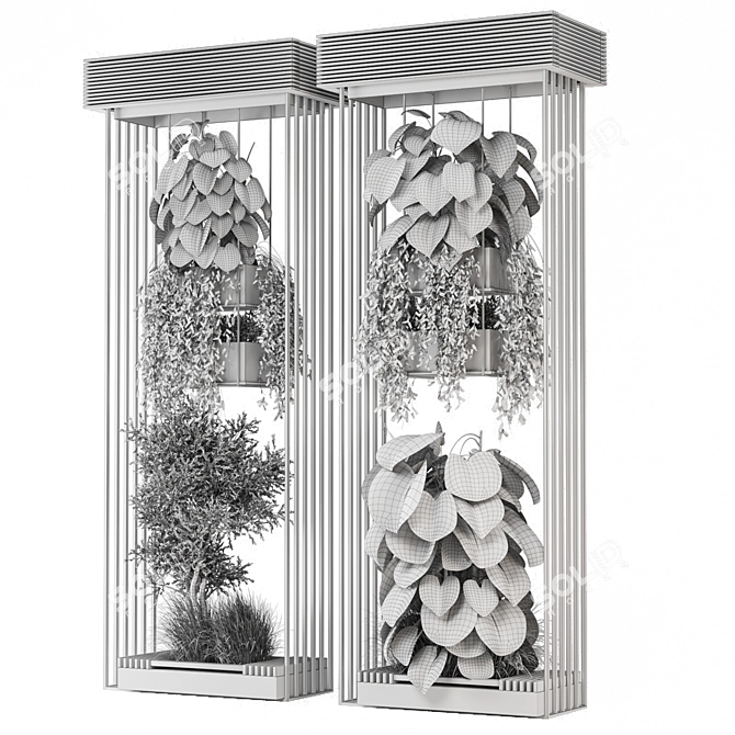  Metal Box Hanging Plants Set 3D model image 7