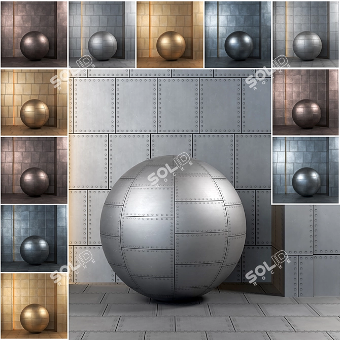 Metal Plate Textures Bundle 4K 3D model image 1