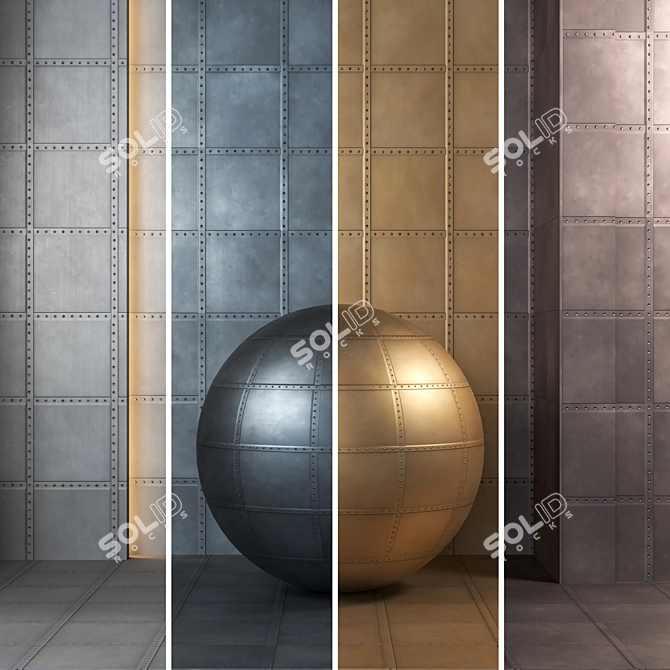 Metal Plate Textures Bundle 4K 3D model image 3