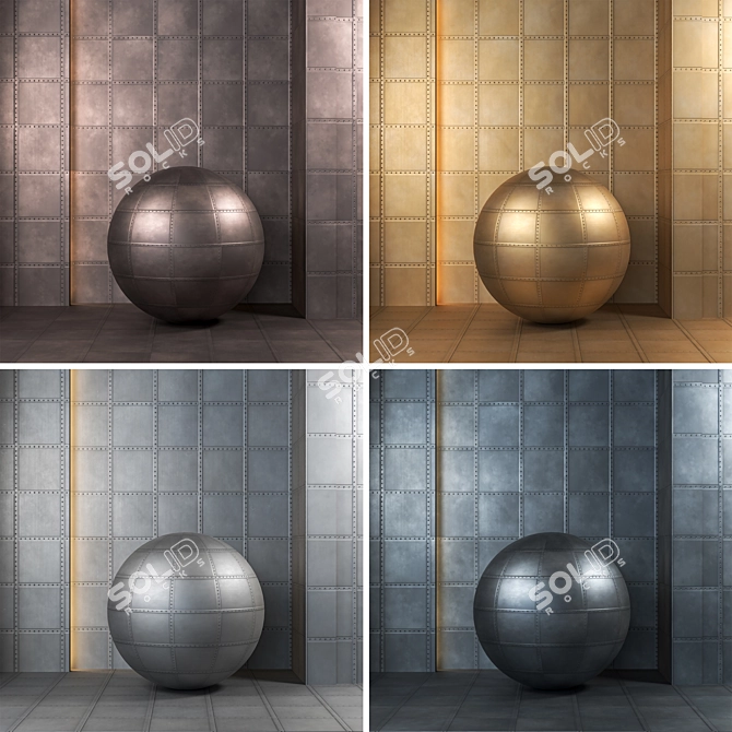 Metal Plate Textures Bundle 4K 3D model image 6