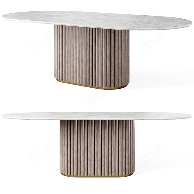  Modern Dining Set with Waterton Armchair 3D model image 2