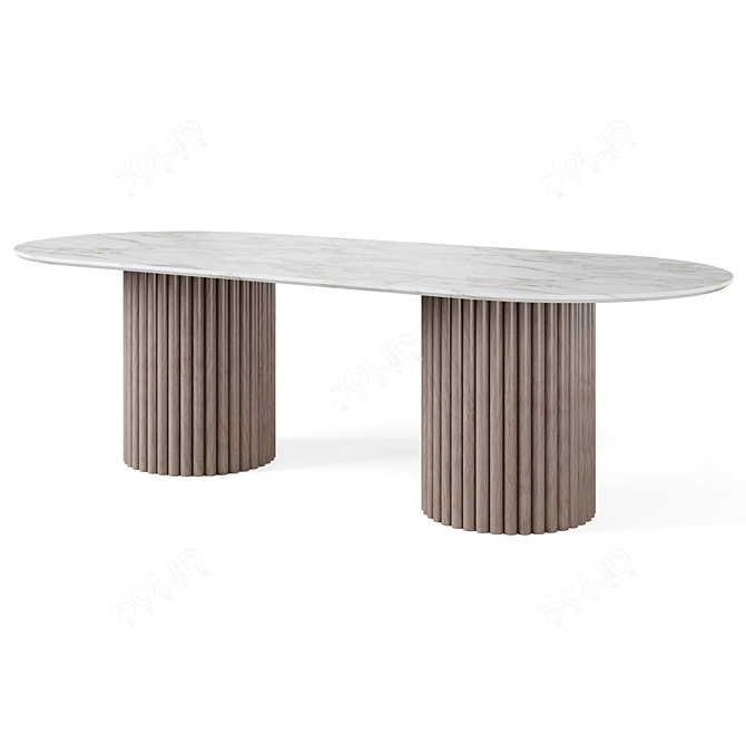  Modern Dining Set with Waterton Armchair 3D model image 7