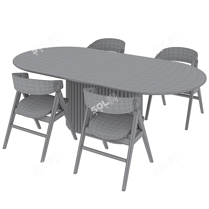  Modern Dining Set with Waterton Armchair 3D model image 11