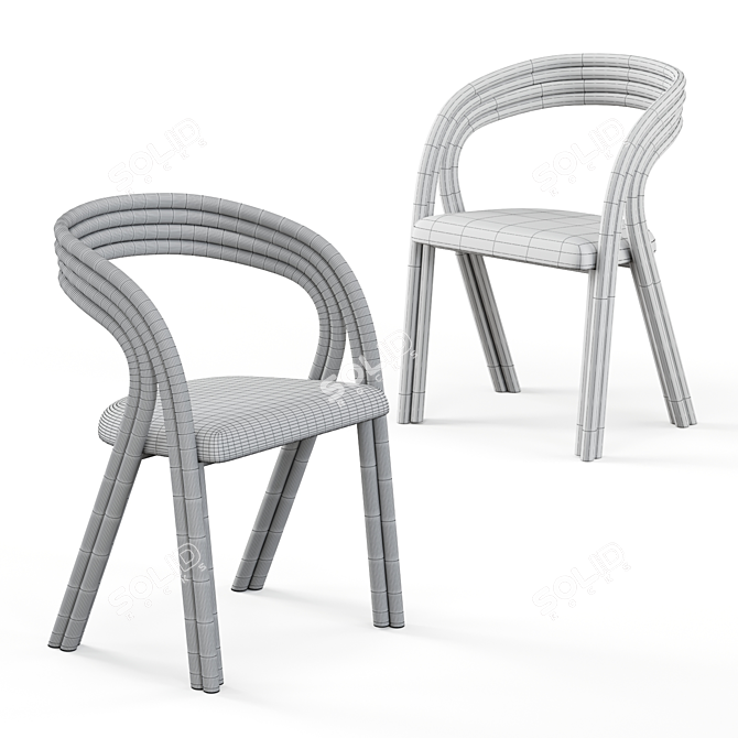 Modern Axel Enthoven Dining Chair 3D model image 6