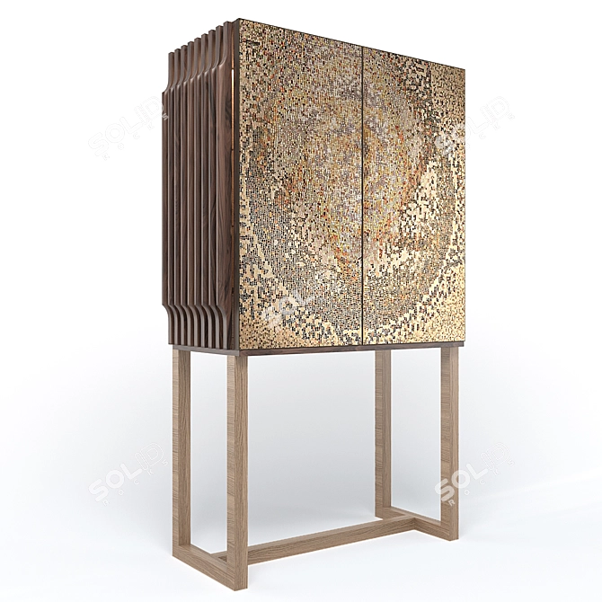 Elegant Vintage Style Cabinet 3D model image 1