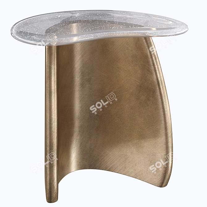 Elegant Glass Side Table 3D model image 1