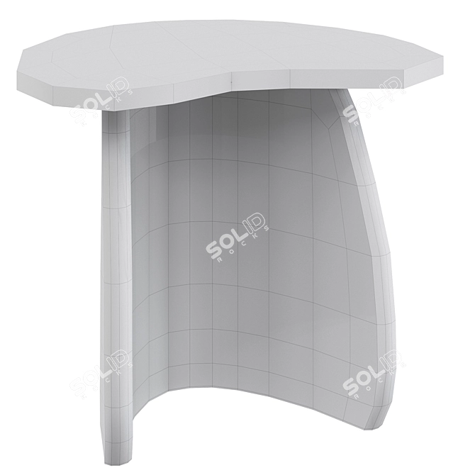 Elegant Glass Side Table 3D model image 2