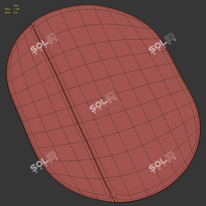 Beige Linen Oval Wool Rug 3D model image 6