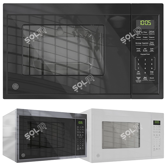 GE Microwave Set 01 - Four Model Kitchen Set 3D model image 7