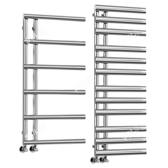 Designer Chrome Towel Rail Radiator 3D model image 1