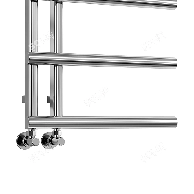 Designer Chrome Towel Rail Radiator 3D model image 3