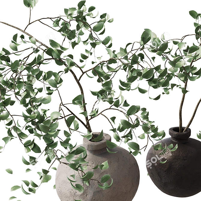 3D Branches in Vase Model 3D model image 2