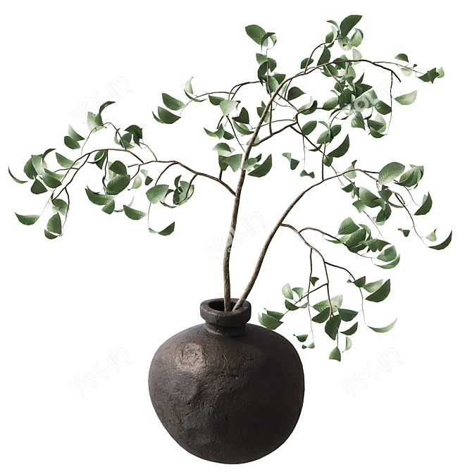 3D Branches in Vase Model 3D model image 4