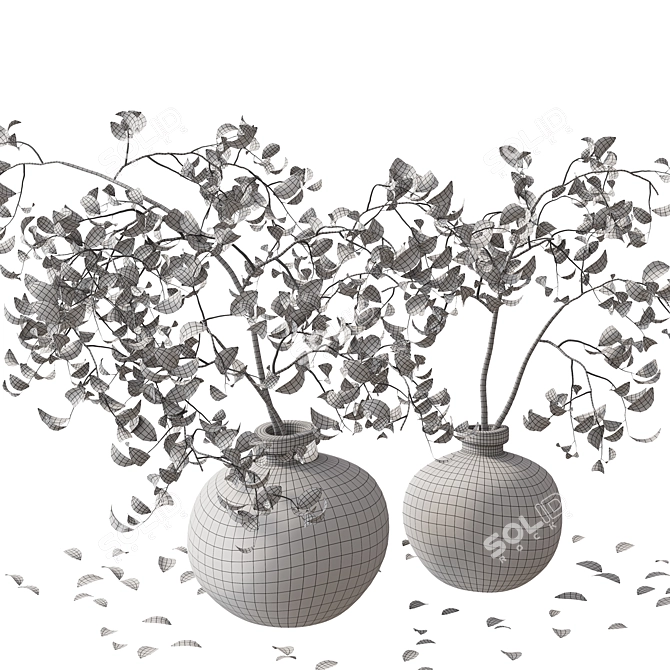 3D Branches in Vase Model 3D model image 5