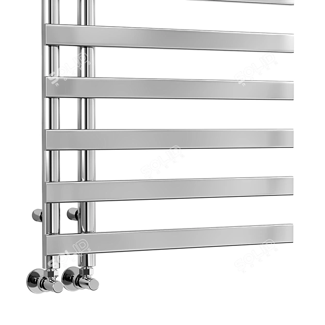 Modern Chrome Heated Towel Rail 3D model image 3