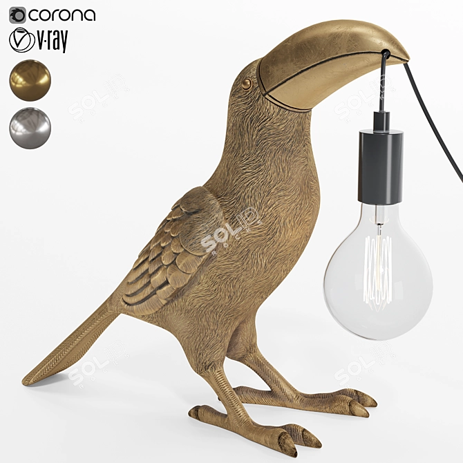 Tropical Toucan Table Lamp 3D model image 1