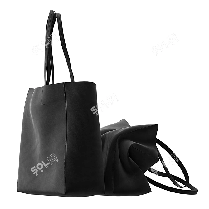 Chic ZARA Shopper Bag Set 3D model image 4