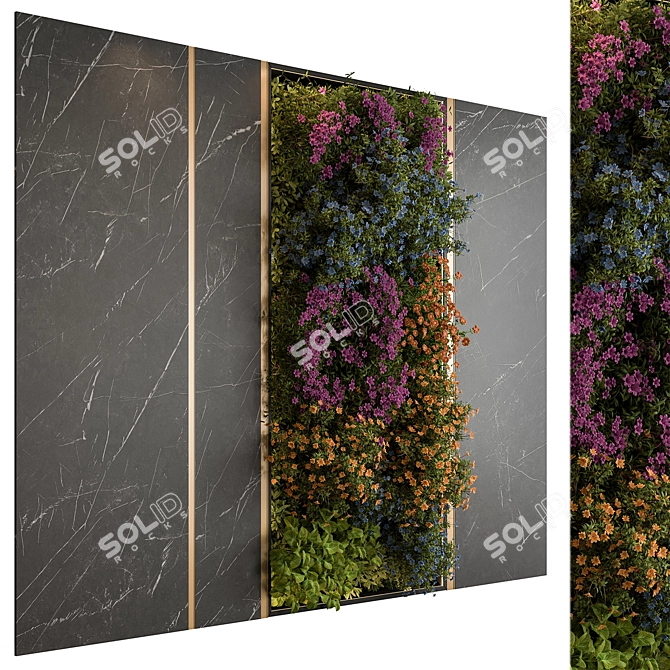 Blossom Vertical Garden Wall Art 3D model image 1