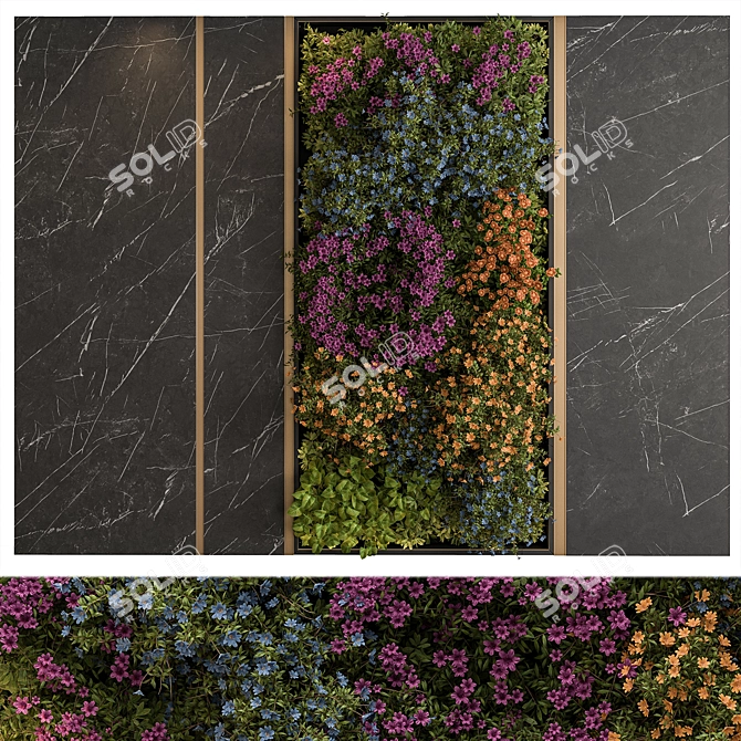 Blossom Vertical Garden Wall Art 3D model image 2