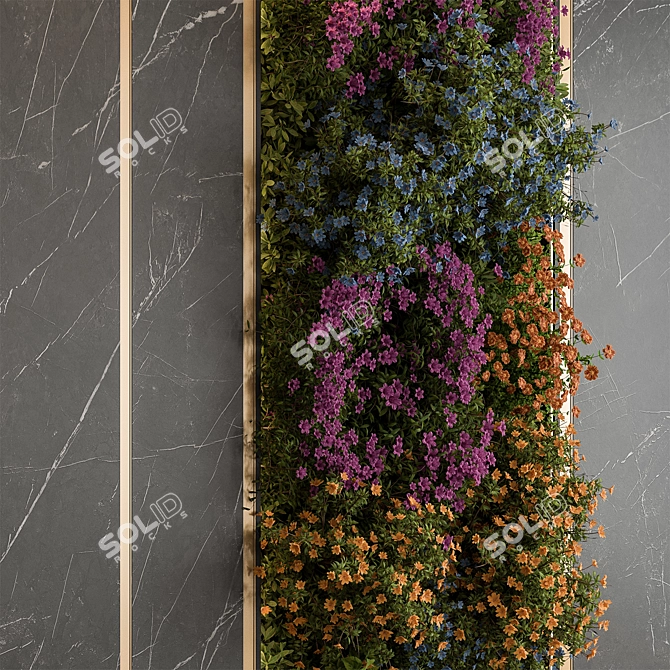 Blossom Vertical Garden Wall Art 3D model image 3