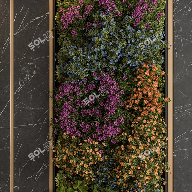 Blossom Vertical Garden Wall Art 3D model image 4