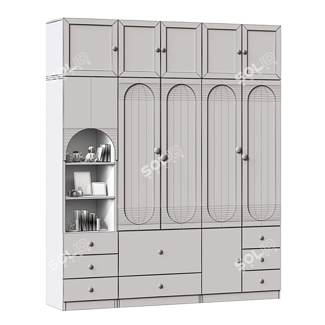 Kids Wood Armoire 3-in-1 3D model image 5