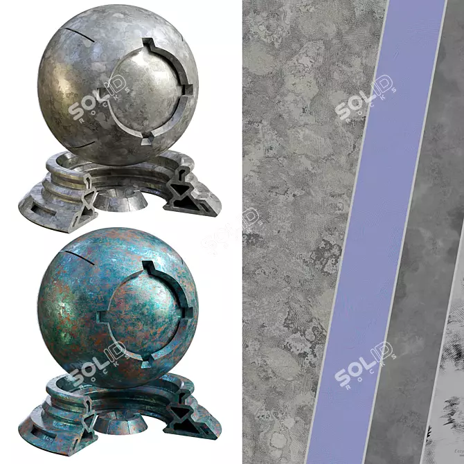 Plaster Patina PBR Materials Set 3D model image 1