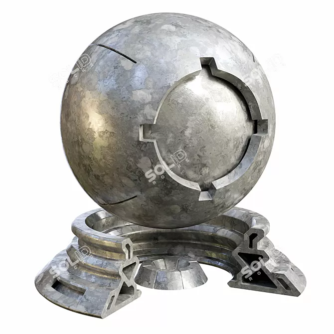 Plaster Patina PBR Materials Set 3D model image 2