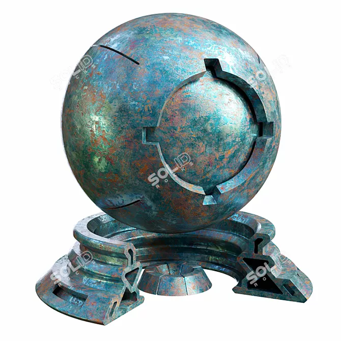 Plaster Patina PBR Materials Set 3D model image 4