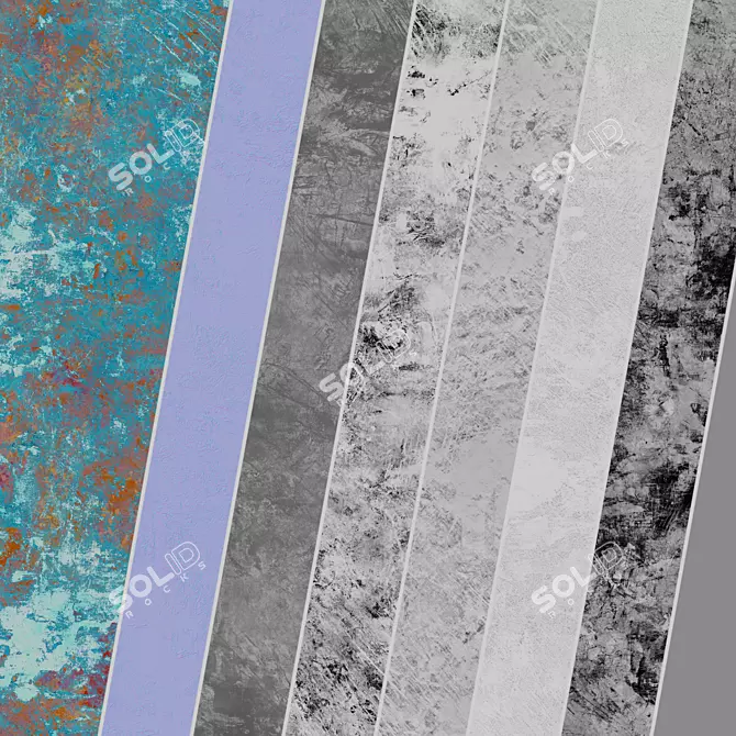 Plaster Patina PBR Materials Set 3D model image 5