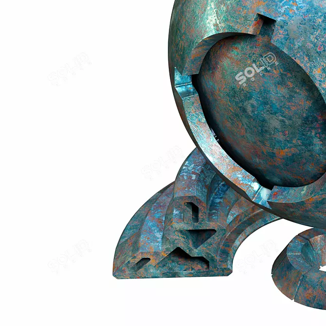 Plaster Patina PBR Materials Set 3D model image 7