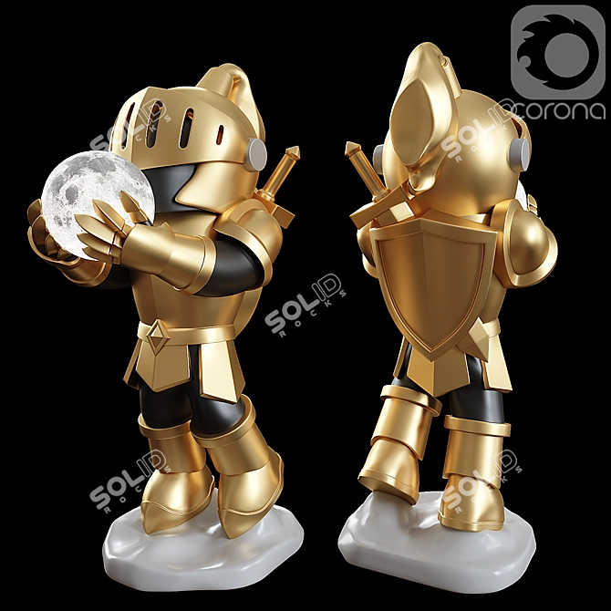 Knight Sculpture Lamp Light Magnificent 3D model image 1