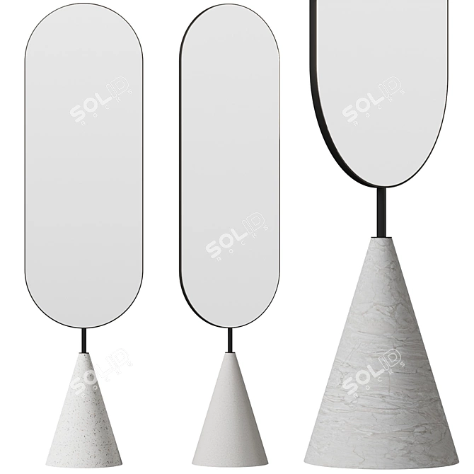 Sleek Albi Floor Mirror 3D model image 1