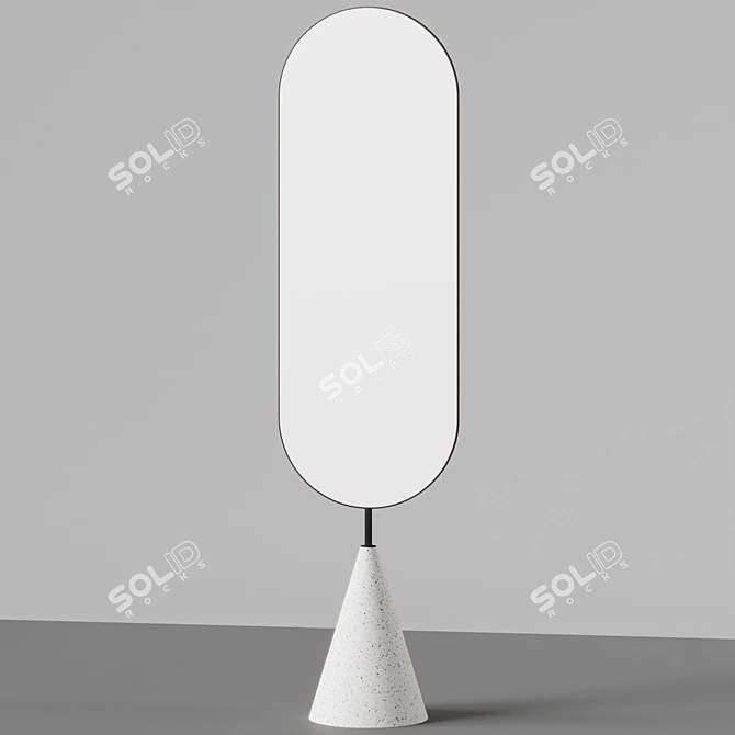 Sleek Albi Floor Mirror 3D model image 2