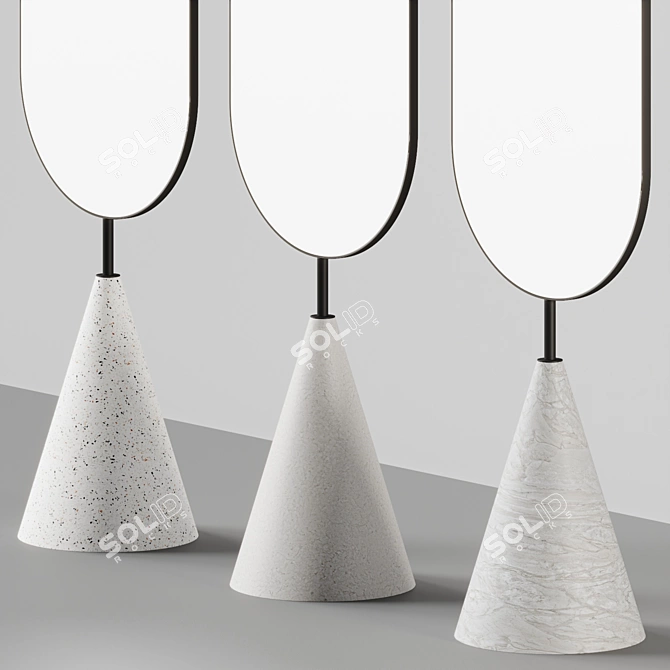 Sleek Albi Floor Mirror 3D model image 4