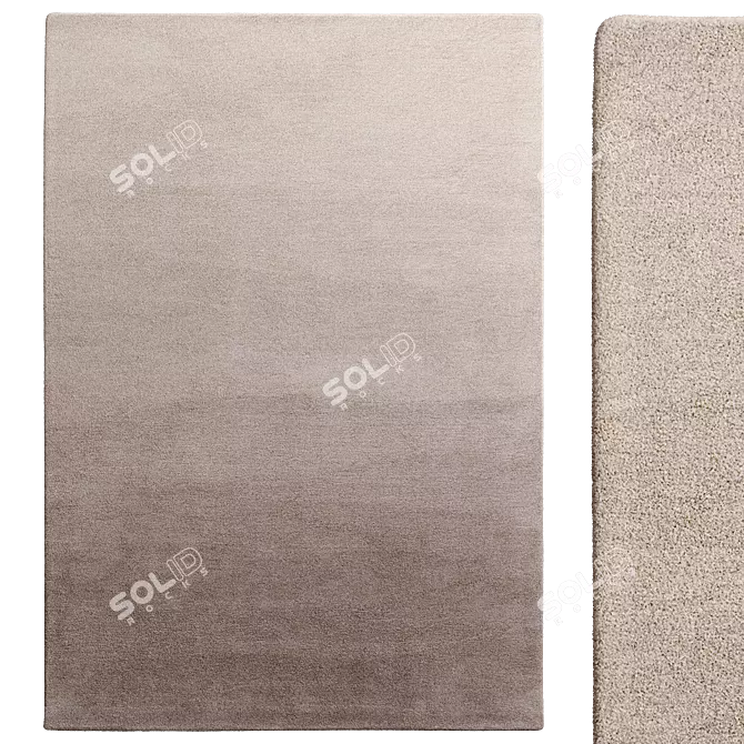 Dawn Beige Wool Rug, Benuta 3D model image 1