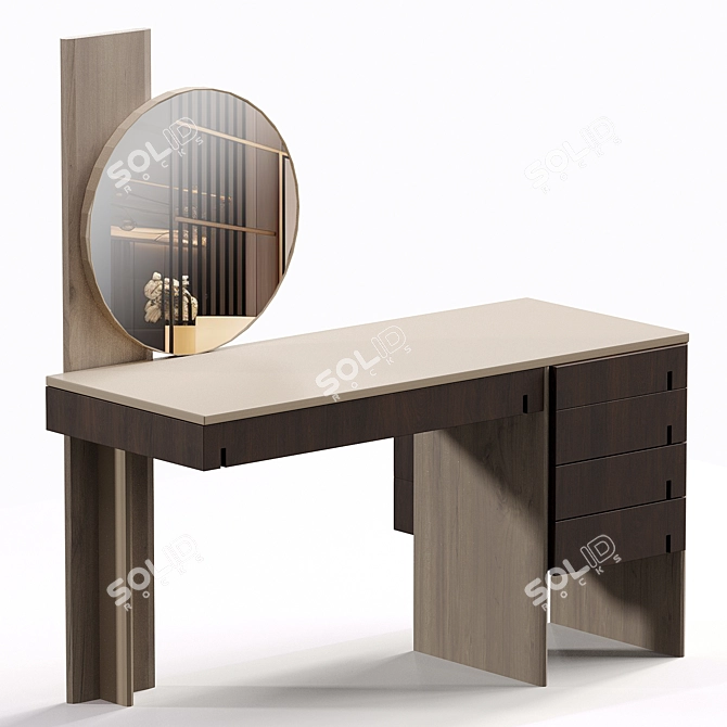 Modern Versatile Dressing Table Set 3D model image 1