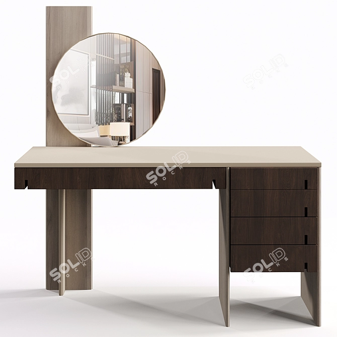 Modern Versatile Dressing Table Set 3D model image 2