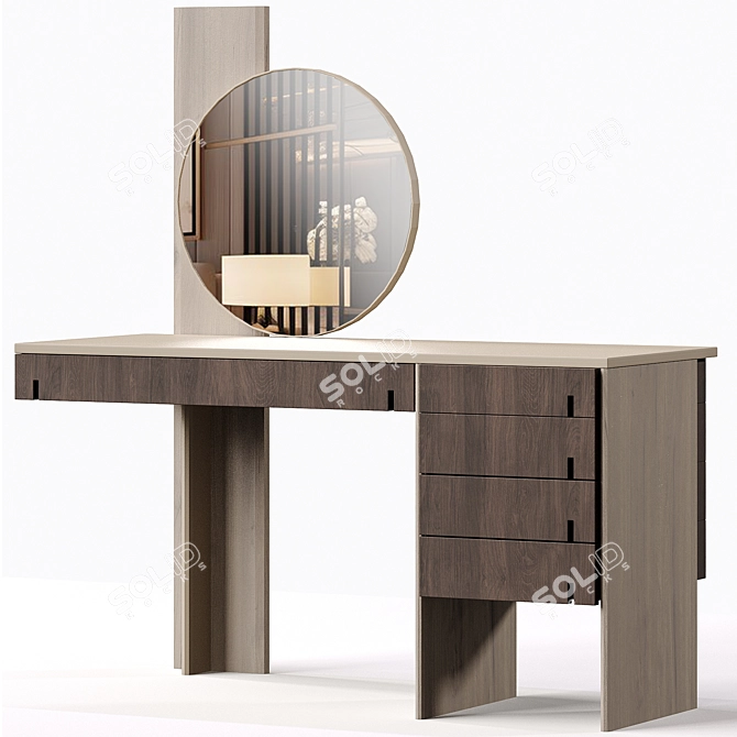 Modern Versatile Dressing Table Set 3D model image 3